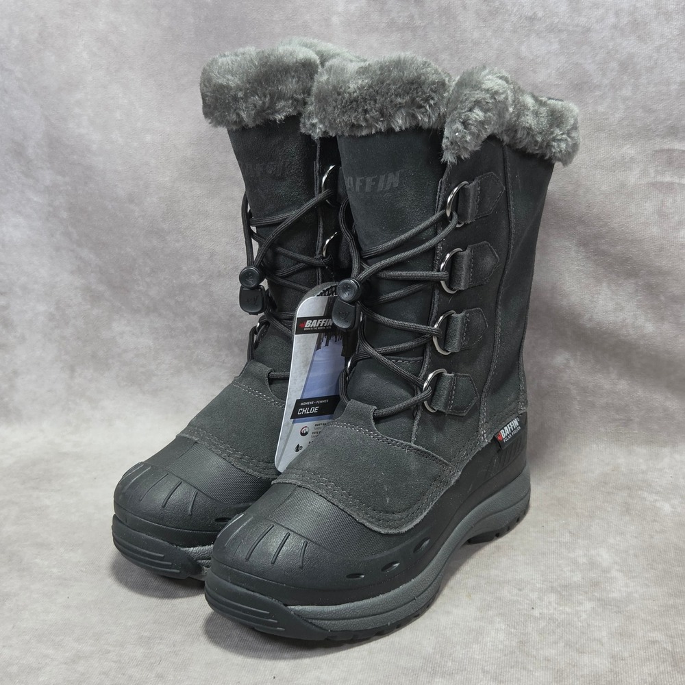 Baffin Chloe Women Charcoal Grey Waterproof Winter Snow Boots 4510-0185 Size 7